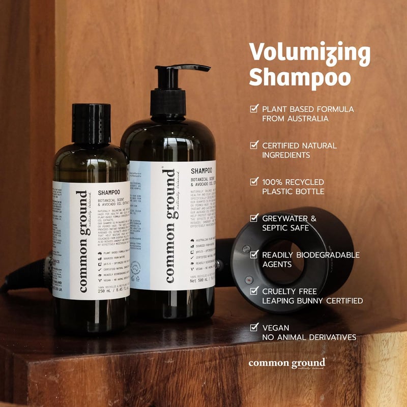 Common Ground Volumizing Natural Shampoo and Conditioner Set, Paraben and Cruelty Free, Vegan, Plant-Based Ingredients, Botanical Magnolia Scent and Avocado Oil Extract, for Men, Women - Image 4